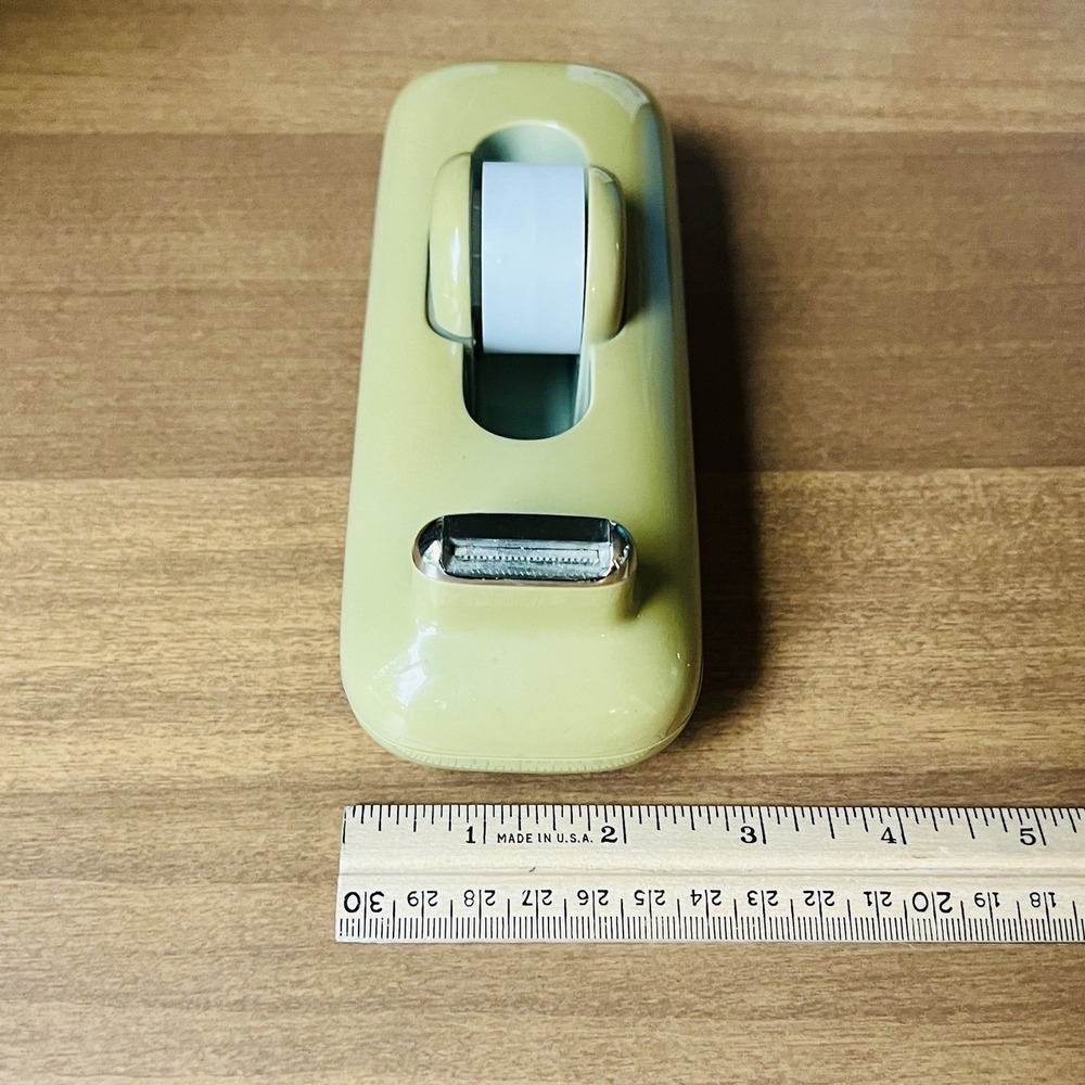Vintage ELDON Desk Top Tape Dispenser Flip Up Mod Design Almond Retro MCM 1981 - Picture 5 of 7
